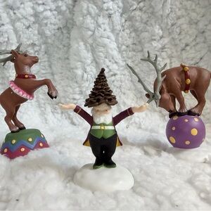 Department 56 North Pole Woods Balancing Act figurines 2000 Retired in 2002